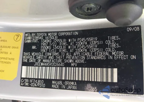 2009 Toyota Highlander Hybrid Limited из США, поврежденный, VIN JTEEW44A592026640